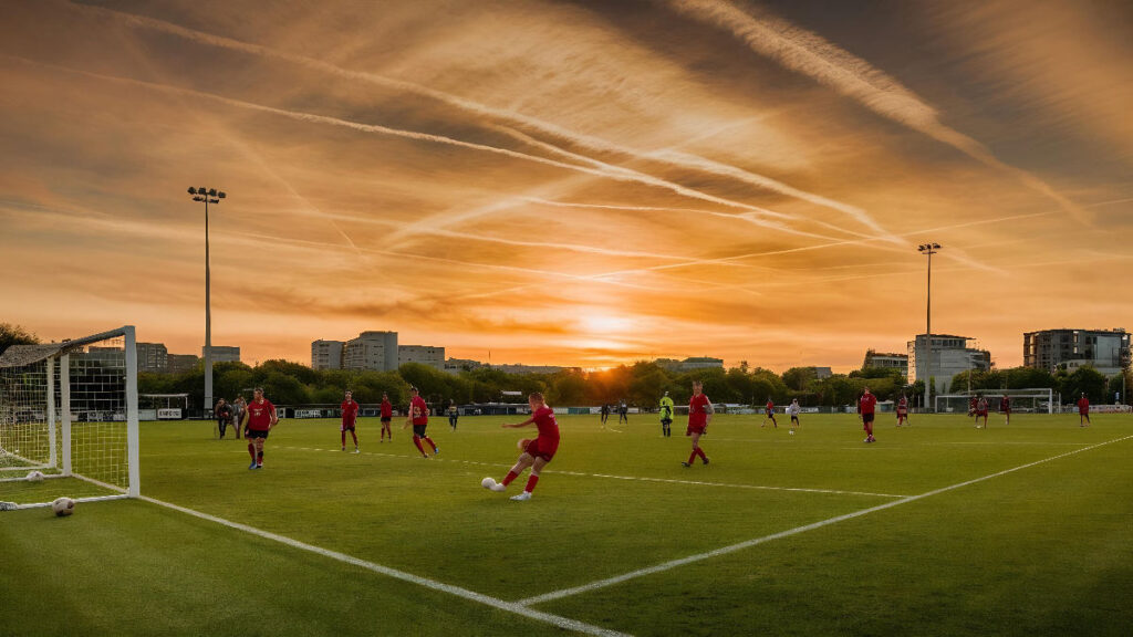 Ataşehir Resital Park halı saha tesislerinde centilmence maç yapan oyuncular.